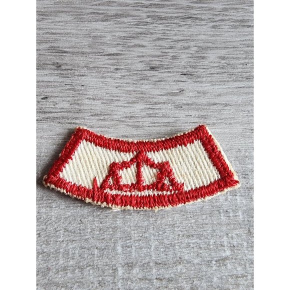 Vintage BOY SCOUT Red White Segment PATCH Tent BSA Camp Camping Badge 1950s - Picture 1 of 4